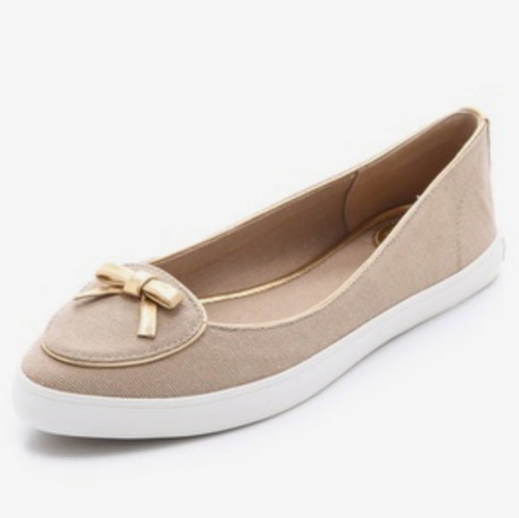 Tory Burch Shoes - Tory Burch Dakota sneaker-Canvas/Metallic gold tan size 9